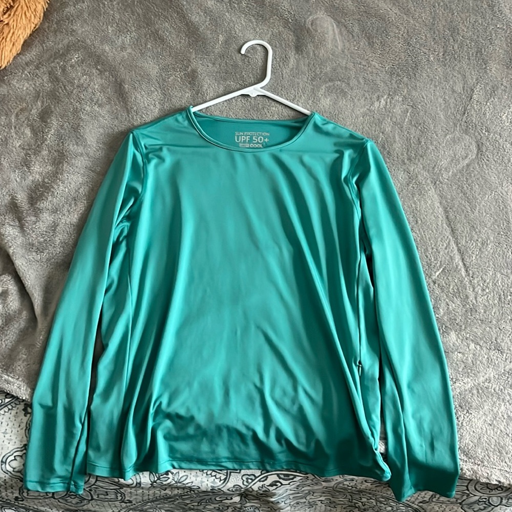 Teal UPF sun protection long sleeve